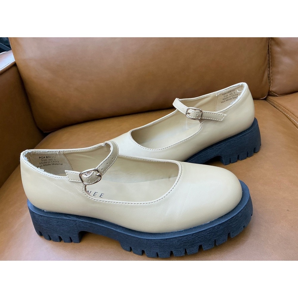 Journee Collection Kamie-WD Mary Jane Womens 6 Tan Lug Sole Platform‎